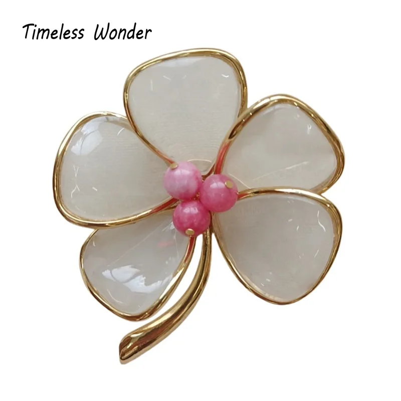 Timeless Wonder Fancy Glass Stone Floral Brooch Pins for Women Designer Jewelry Runway Rare Luxury Gift Top Trendy Mix Set 5147