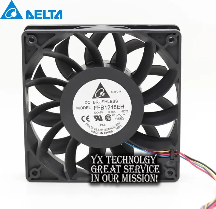 New FFB1248EH 12025 12CM 120mm 48V 0.38A four wire PWM cooling fan speed control for DELTA  120*120*25mm