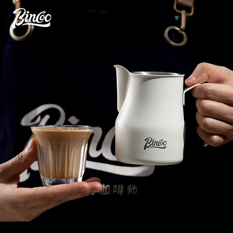 Bincoo Professional Coffee Latte Art Cup 304 Stainless Steel Round Mouth Thickeneded Milk Foam Cup Milk Cylinder Coffee Utensil