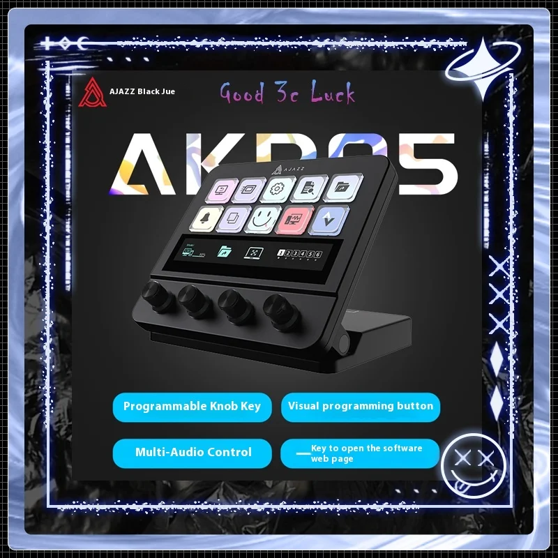 Ajazz AKP05 Mechanical Macro Keyboard,Multi-Function Desktop Assistant, for Office and Gaming, Easy-to-Use Multimedia Controls