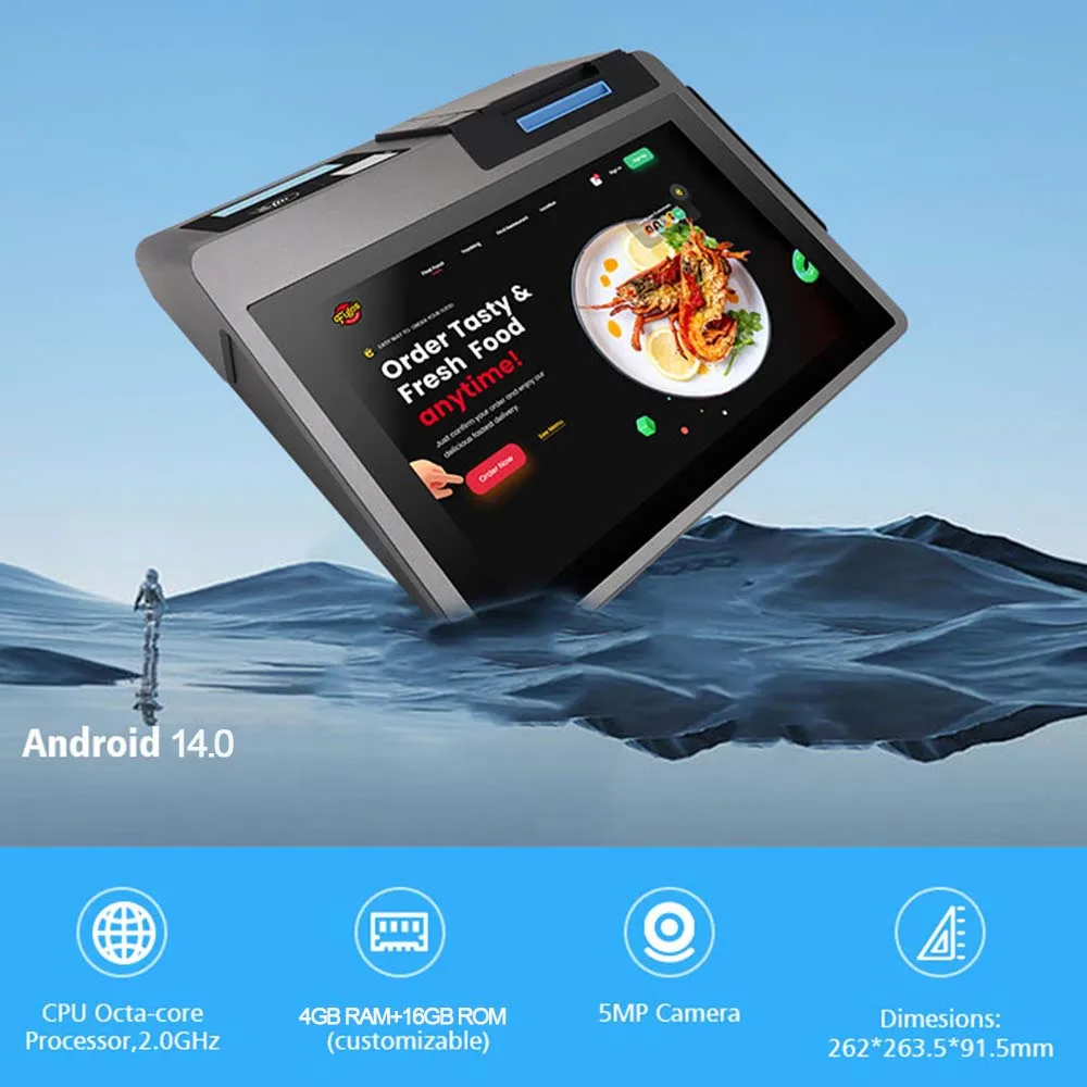 Z100 Android 14 Mini cash register point of sales system Pos tablet PC NFC supermarket ATM machine Pos end point