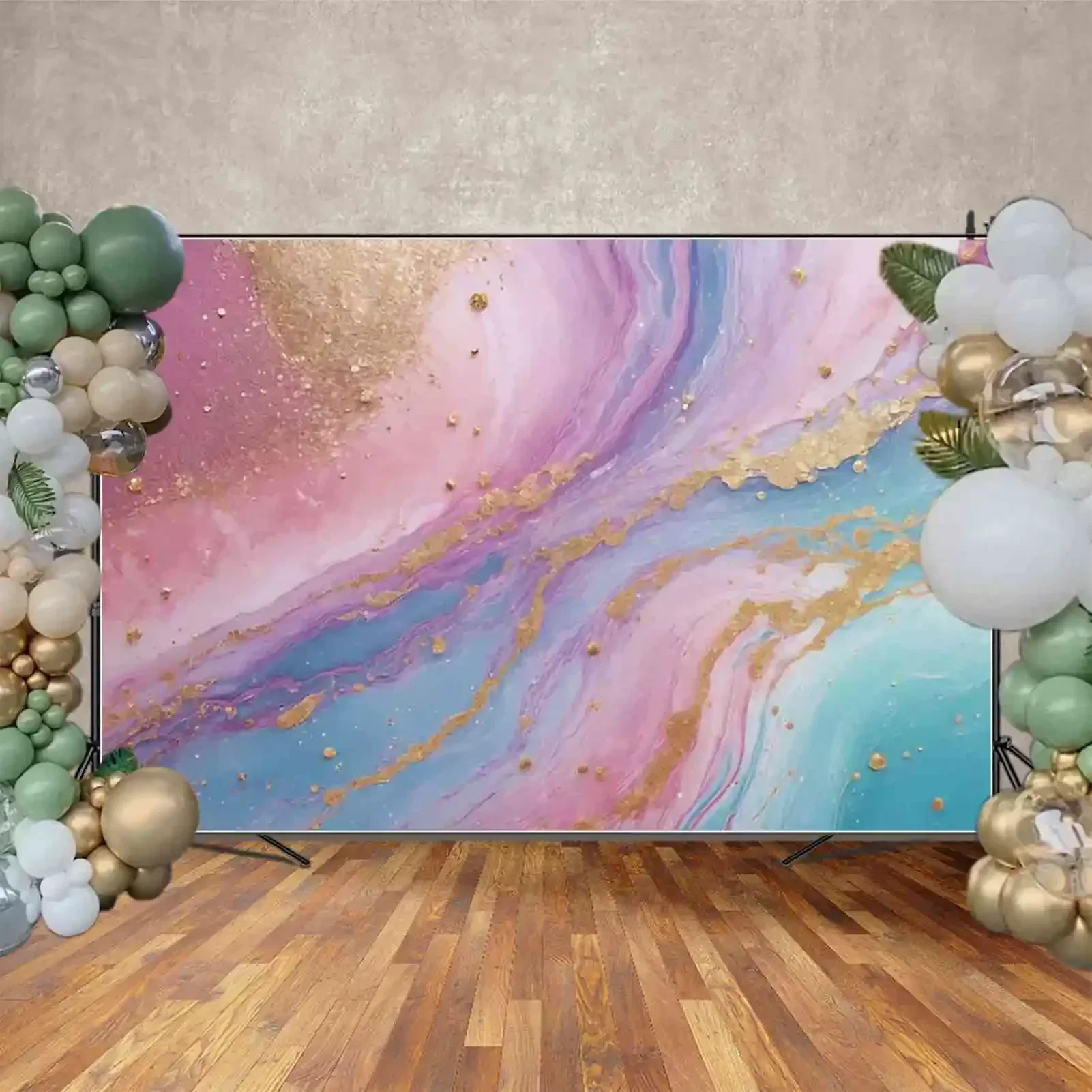 Bulan QG marmer abstrak seni latar belakang fotografi cairan biru Wallpaper pergerakan Photozone latar belakang Studio bayi Photobooth alat peraga