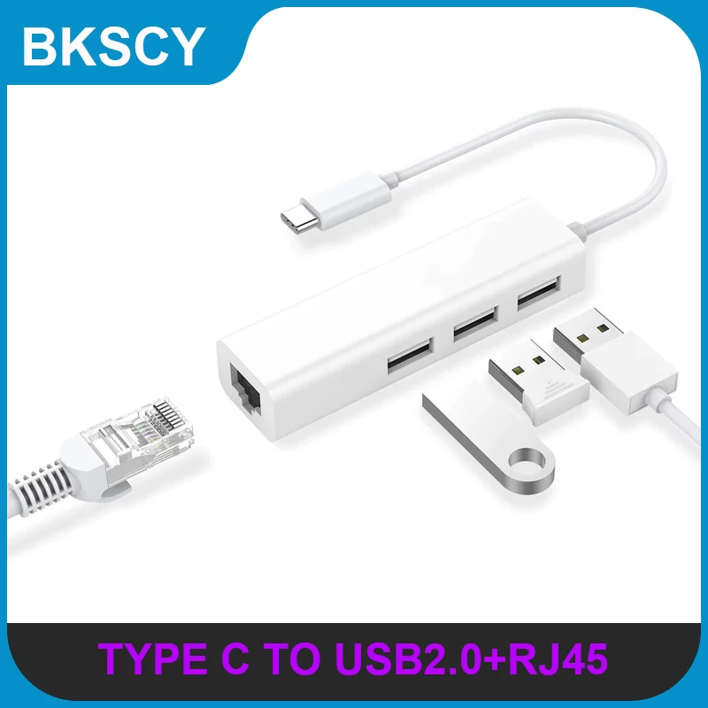 USB C Hub Ethernet  USB Wired Network Card 10/100Mbps RJ45Adapter Type-C To Ethernet RJ45 Lan for MacBook Windows 7/8/10 Usb Hub