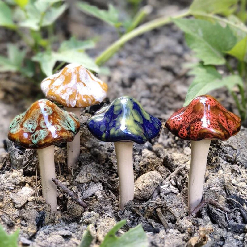 Ceramic Crafts Small Mushroom Flowerpot Garden Decoration