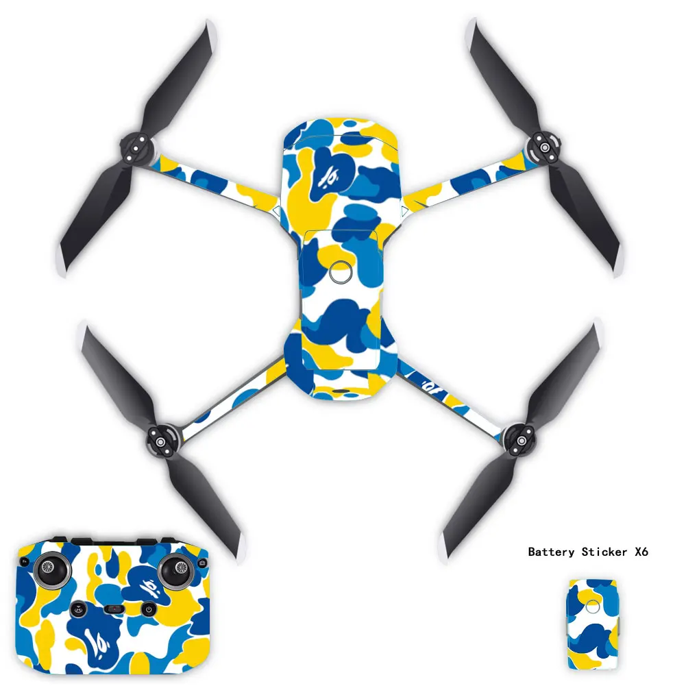 Colorful Sticker for DJI Mavic Air 2 Skin Sticker Drone Body Remote Controller Protection Scratch-resistant Stickers Fully