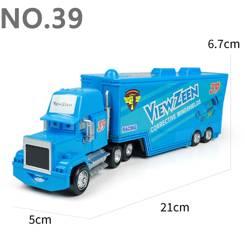 Pixar Cars Greg Candyman's Hauler Modellauto Anime-Figur Mack Container Trucks Semi-Hauler Dinoco Racing Spielzeug Kindergeschenke – Detail 26