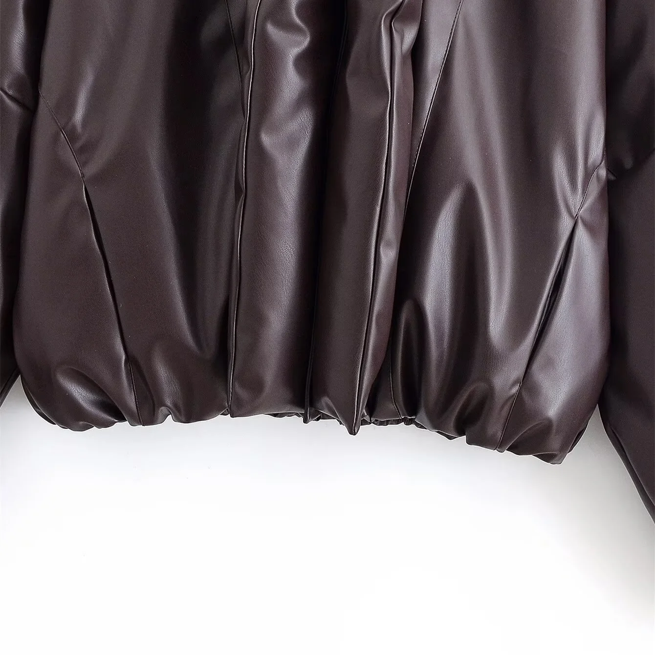 Winter Neue Frauen Lose Beiläufige Einfache Vielseitig Revers Langarm Faux Leder Zipper Weibliche Baumwolle Jacke