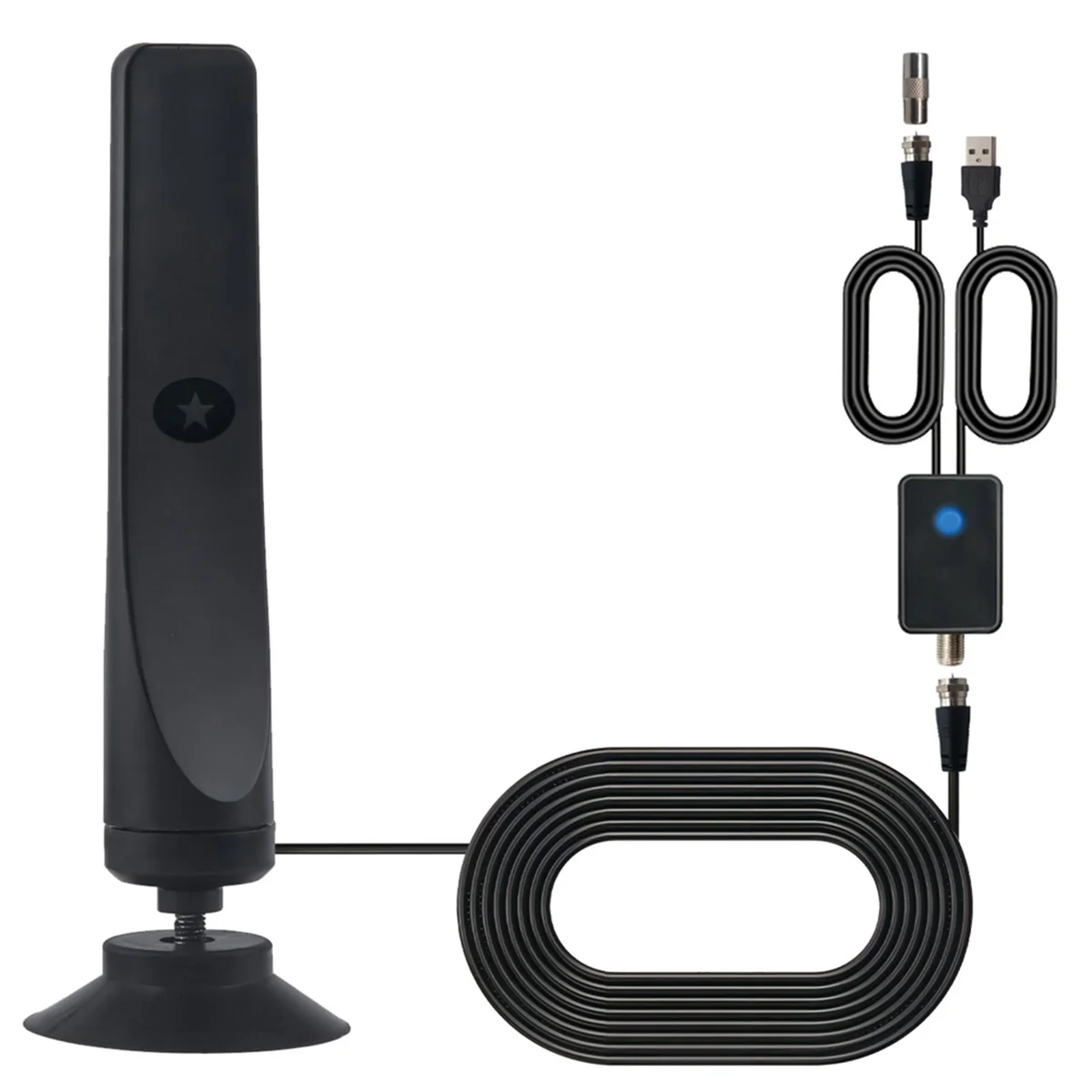 Alto Ganho Indoor Antena De TV Digital, Amplified Signal Booster, Wide Range Recepção HDTV, Home TV