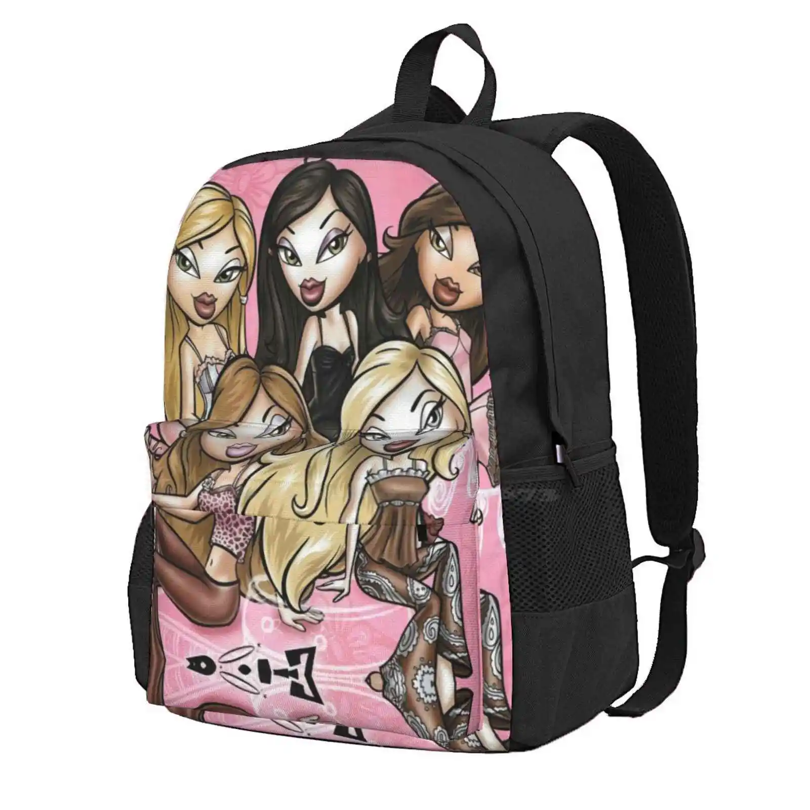 Bratz: Nighty Nite Artwork Hot Sale Schoolbag Backpack Fashion Bags Bratz Y2K Pajama Pj Sleepover Dolls Fashion Fashion Doll