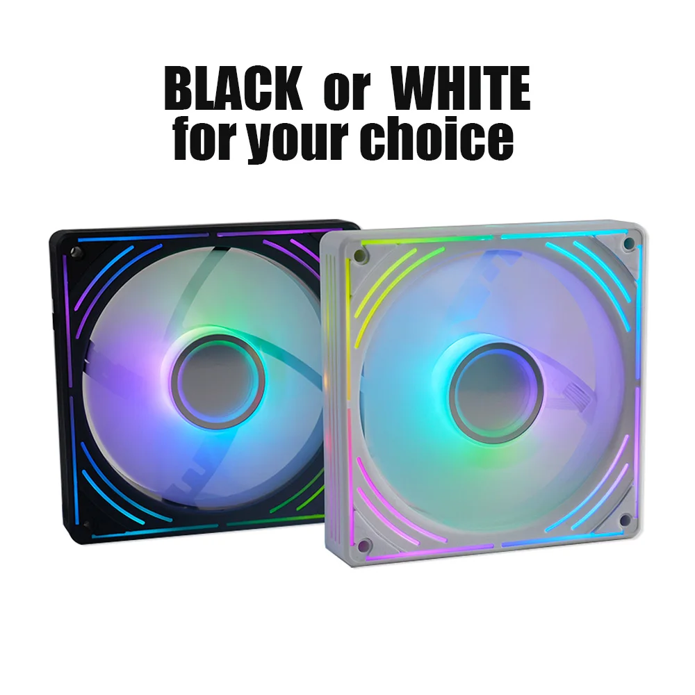 MANMU Ventola da gioco con custodia ad alto volume d'aria Ventola per computer Argb 120mm Ventola per PC con custodia per CPU di raffreddamento