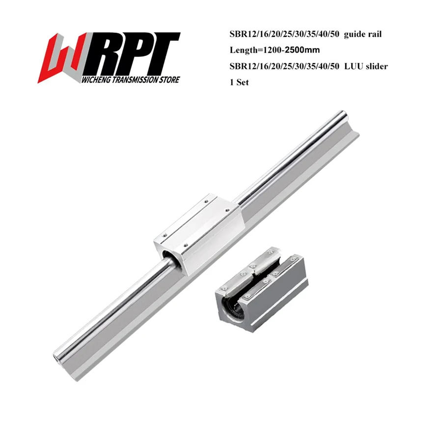 Linear Guide 1PC SBR12 16 20 25 30 35 40 50 Length 1200-2500mm 1PC SBR12-50LUU Pressure Plate Slider Bearing DIY Mills CNC Part