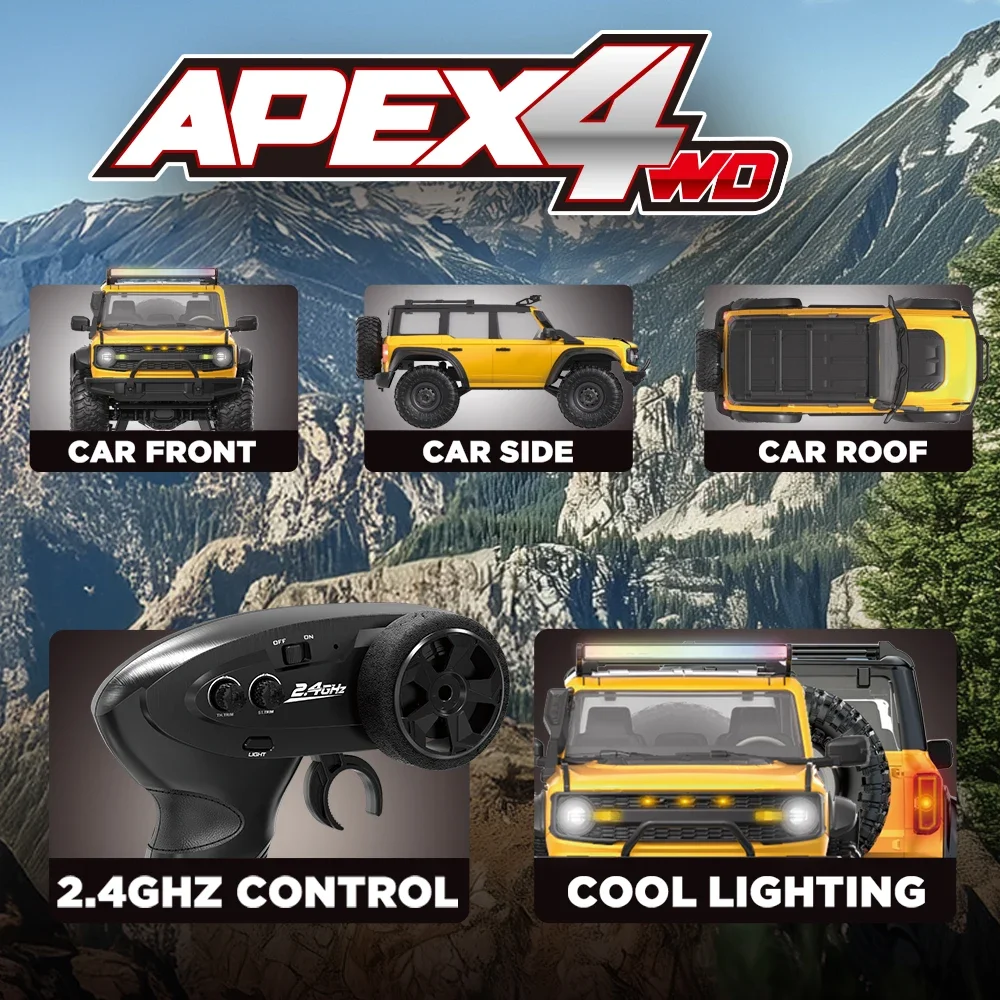 

1/16 Rc Car 4WD HB R1601 Rc Crawler Rtr with Led 2.4g Electric Remote Control Rock Buggy Off-Road Vehicle Rc Cars With Foam Box