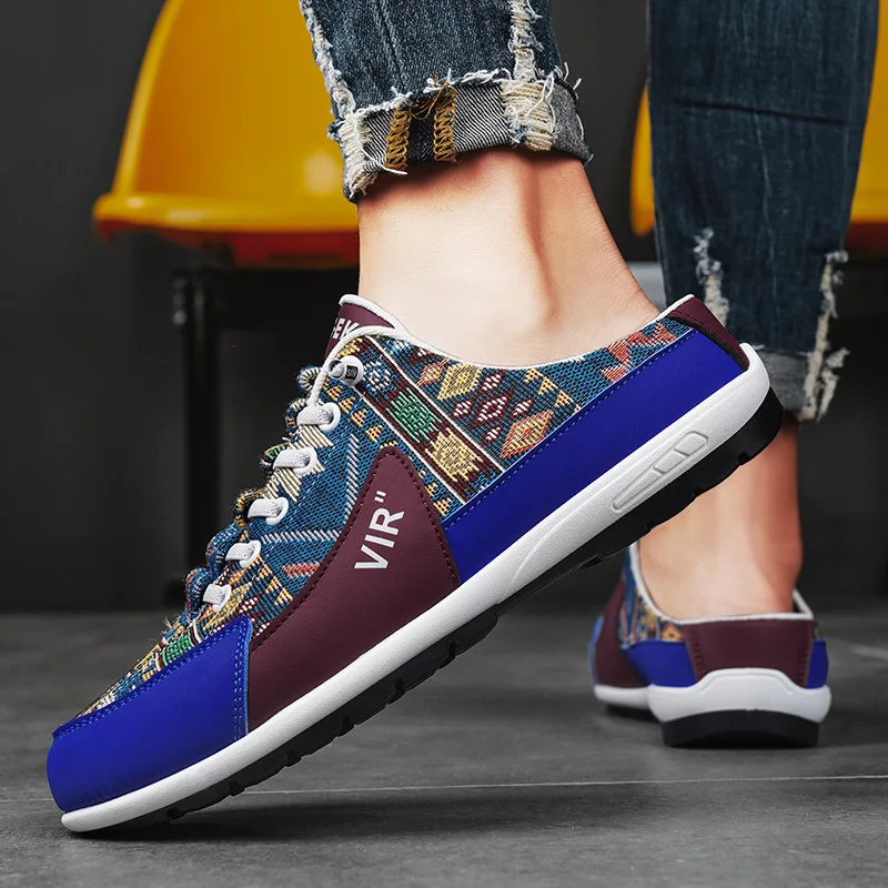 Fits Korean Style Daily Casual Styling  Men Vulcanized Shoes Ventilated Inner Padding Plain Basic Design Comfortable Sneakers