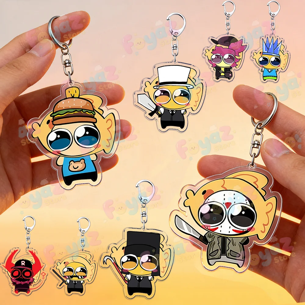 Divertidos Accesorios de Llavero con Diseño de Dibujos Animados Chibi, Llaveros Kawaii de Pastelitos de Pescado, Joyería para Fans, Amigos, Regalos de Cumpleaños