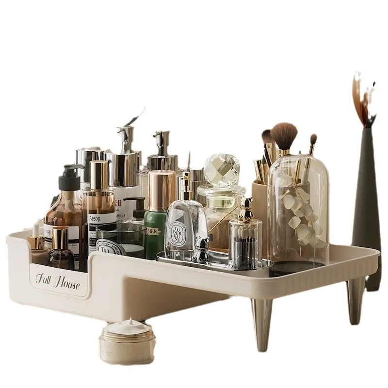 

Light luxury ins style cosmetic storage rack, dresser mask shelf, bathroom dust-proof, desktop storage box