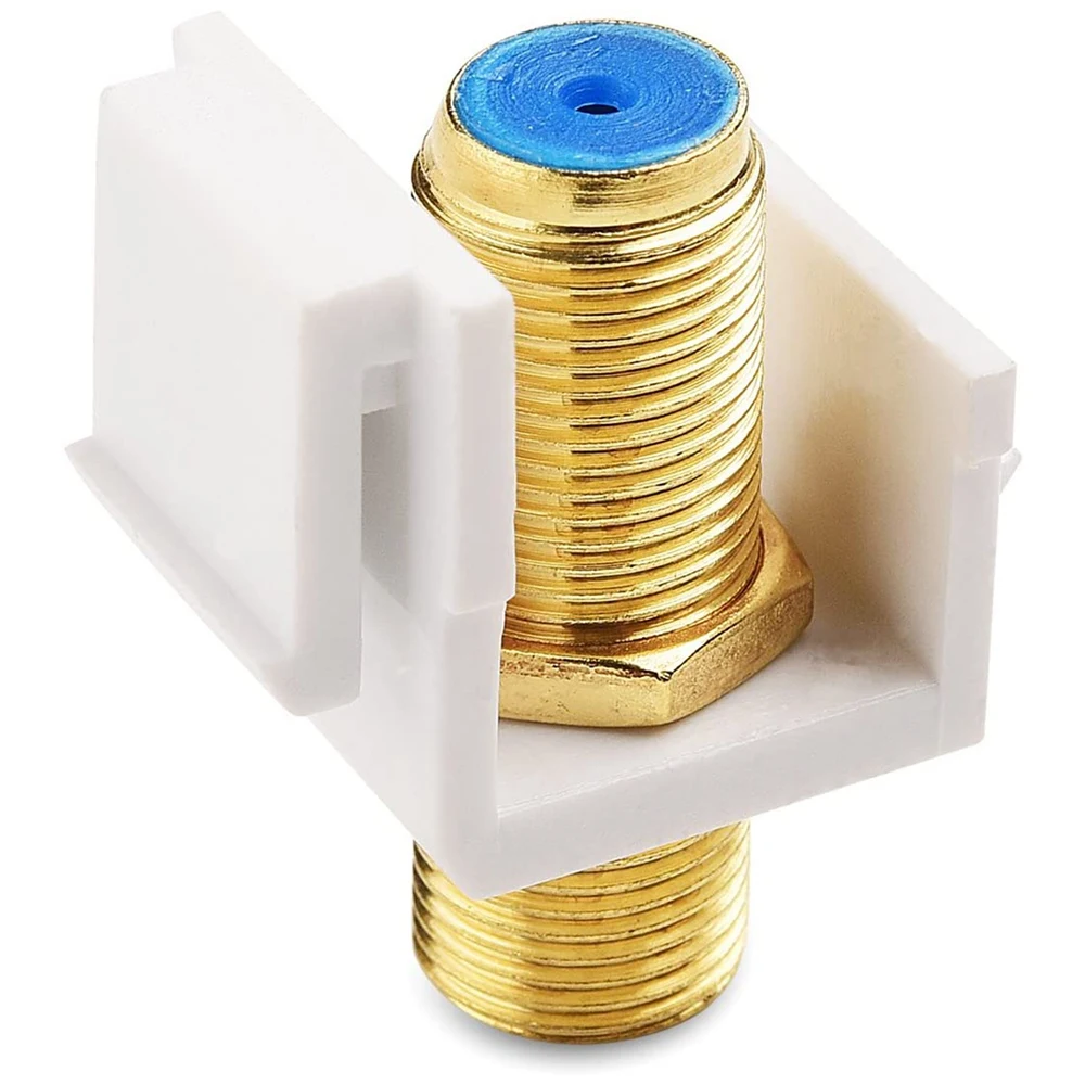 B50C 5 Pack RG6 Keystone Jack Insert, Coaxial Keystone Jack Insert Gender Changer