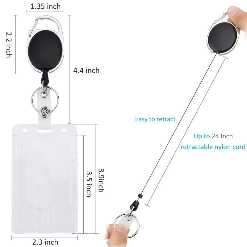 Etiqueta de identificación para empleado's Pass, Clip de tarjeta de trabajo, llavero de cinturón, estuche de permiso de trabajo, soporte de insignia, carrete de insignia de manga, forma ovalada, retráctil