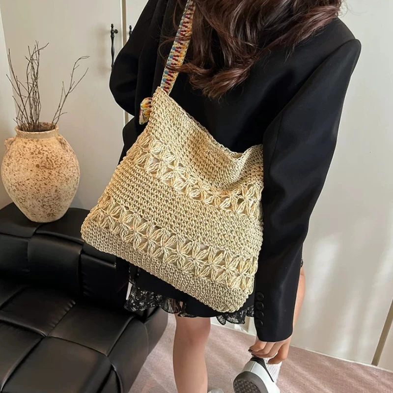 Бежевая вязаная сумка-тоут чер – обзор и цена Crochet Market Bag