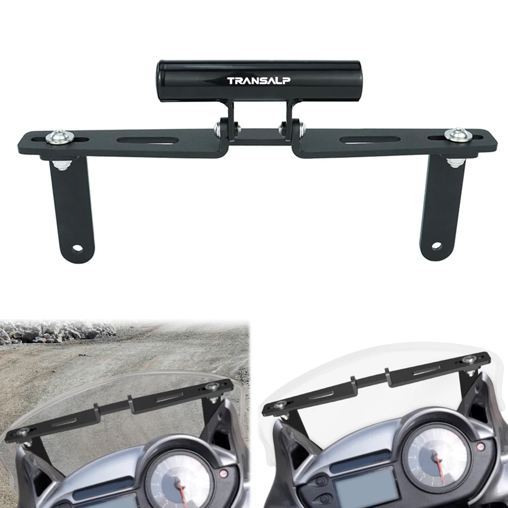 

Motorcycle GPS Mount Navigation Plate Bracket Aluminum Windshield Mount Phone Stand Holder Fit For XLV700 Transalp 2008-2011