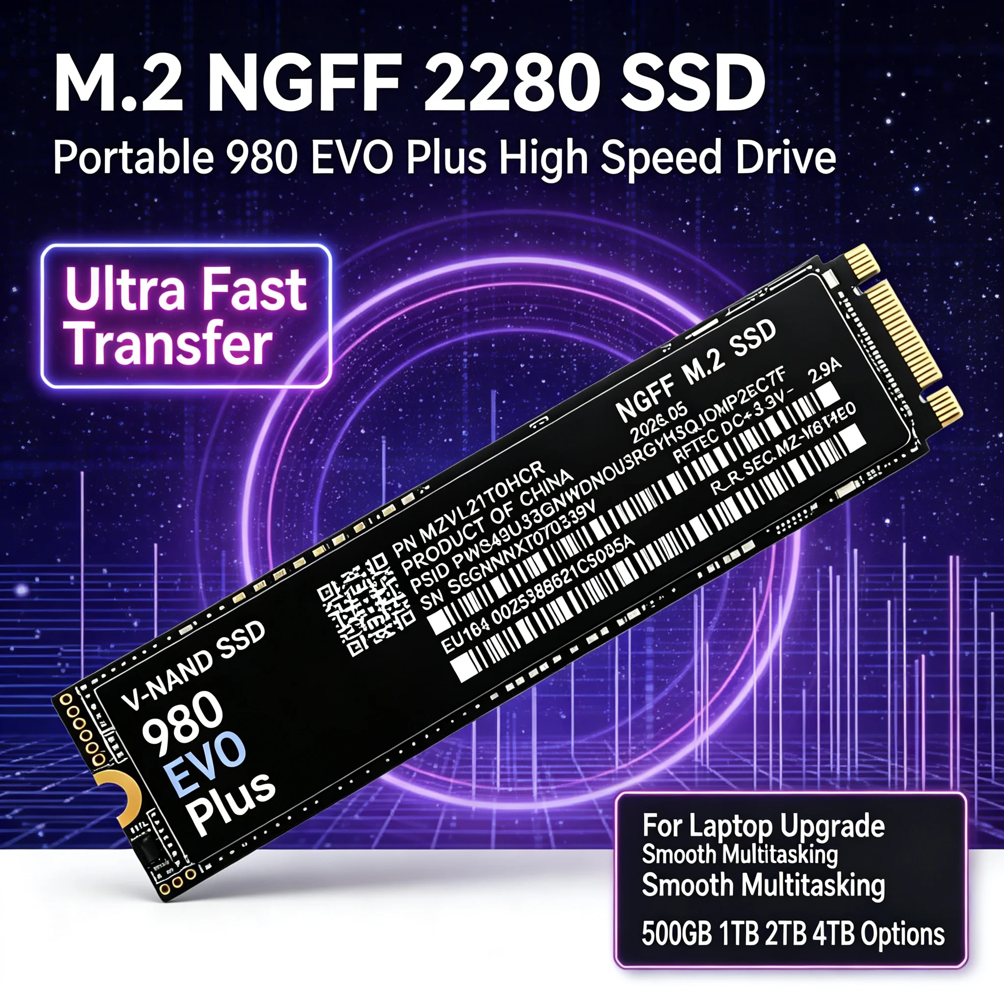 980 EVO PLUS M.2 2280 NGFF PCIe 4.0 SSD Up to 550MB/s Internal Solid State Drive 4TB For PS5 Laptop Desktop Gaming PC Storage