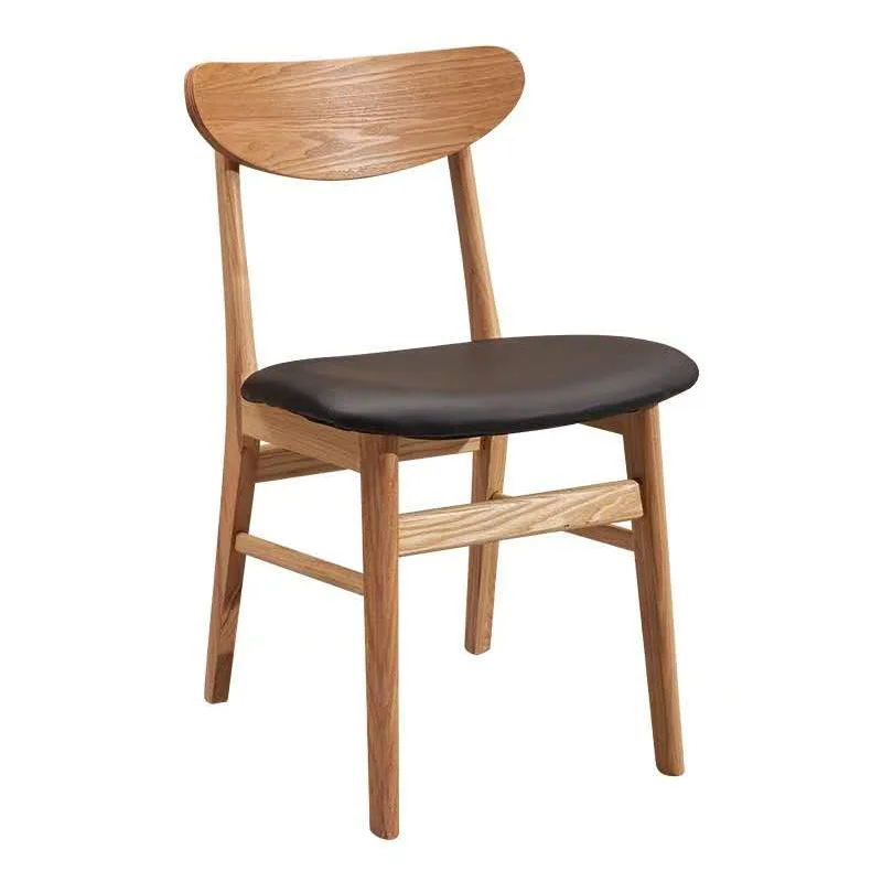 

Solid wood dining chair, restaurant cafe milk tea shop modern simple light luxury leisure Internet celebrity dining chair