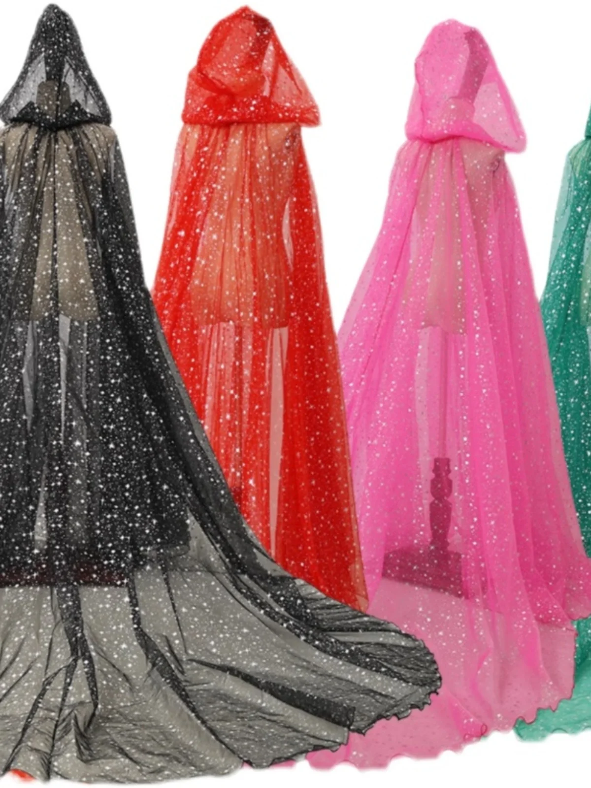 Long Hooded awl Star Moon Me loween Performance Costume Multicolor Role-plang Stage Outfit Women's Ethnic Clothing