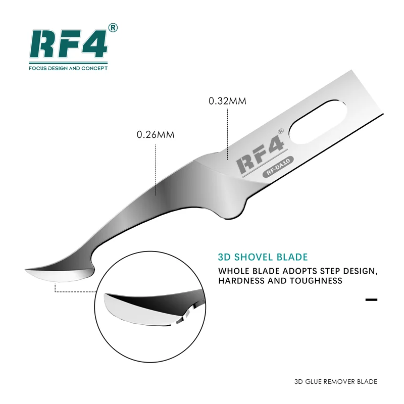 RF4 3D 2in1 RF-KB11ใบมีดขูดดีบุกป้องกันไฟฟ้าสถิตย์แผ่นเชื่อมเมนบอร์ดชิป IC เครื่องมือทำความสะอาดโทรศัพท์