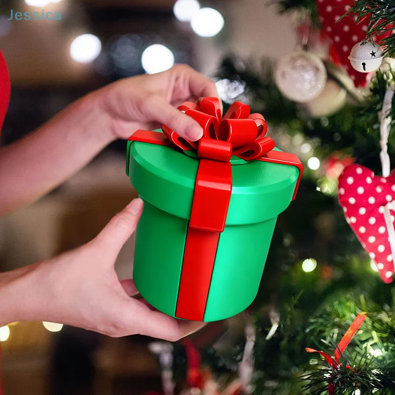 ♥ صندوق هدايا لولبي متداخل ومزعج، صندوق هدايا عيد الميلاد المضحك من ماتريوشكا