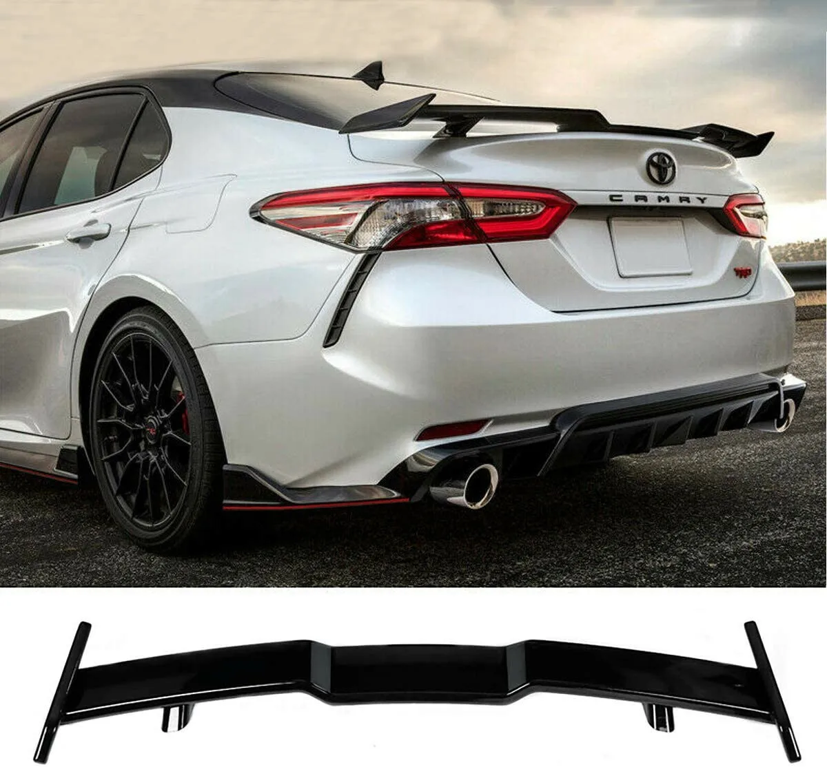 

For 2018-2024 Toyota Camry Gloss Black JDM TRD Style Highkick Trunk Spoiler Wing