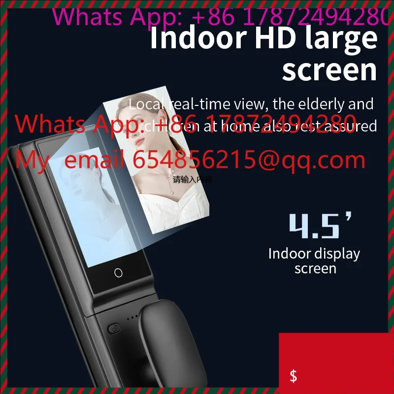 New Automatic Electronic Fingerprint Biometric Lock WIFI Smart Lock 3D Face Recognition Digital Door Lock With