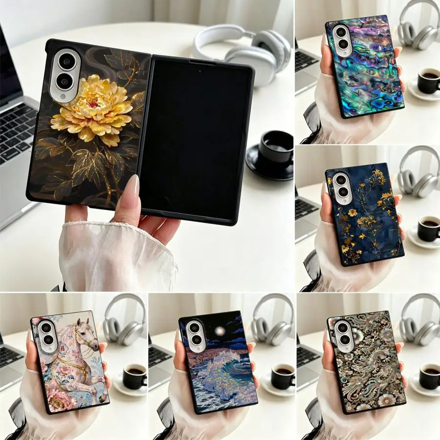 Hot Iridescent Shell Pattern Phone Capa Case for Samsung Galaxy Z Fold8 Wide ZFold8 ZFold Wide Z Fold 8
