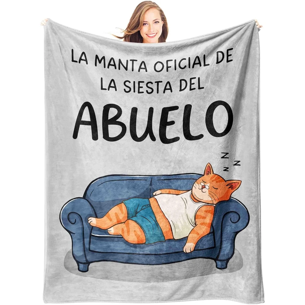 Manta Oficial del Abuelo para la Siesta - Diseño Divertido de Gato Abuelo para Siesta, Regalo para el Abuelo y Siestas Acogedoras