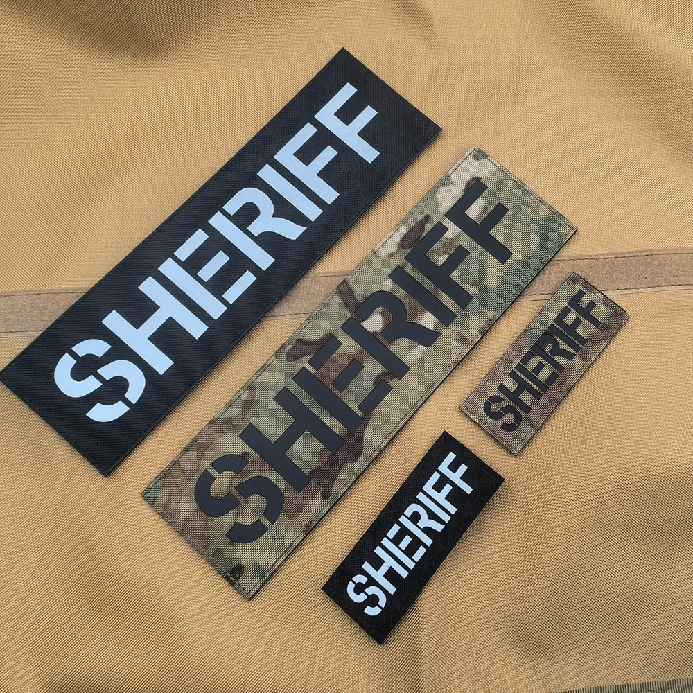 SHERIFF IR حارس الأمن المطرزة التصحيح شريف ضابط وكيل عاكس زين موحدة سترة بقع التكتيكية شارة كبيرة #2