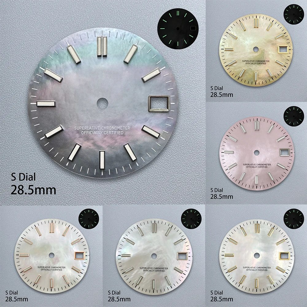 

28.5mm S Logo Shell Dial Fit NH35/NH36/4R/7S Japanese Movement High-Quality Dial Watch Modified Accessories