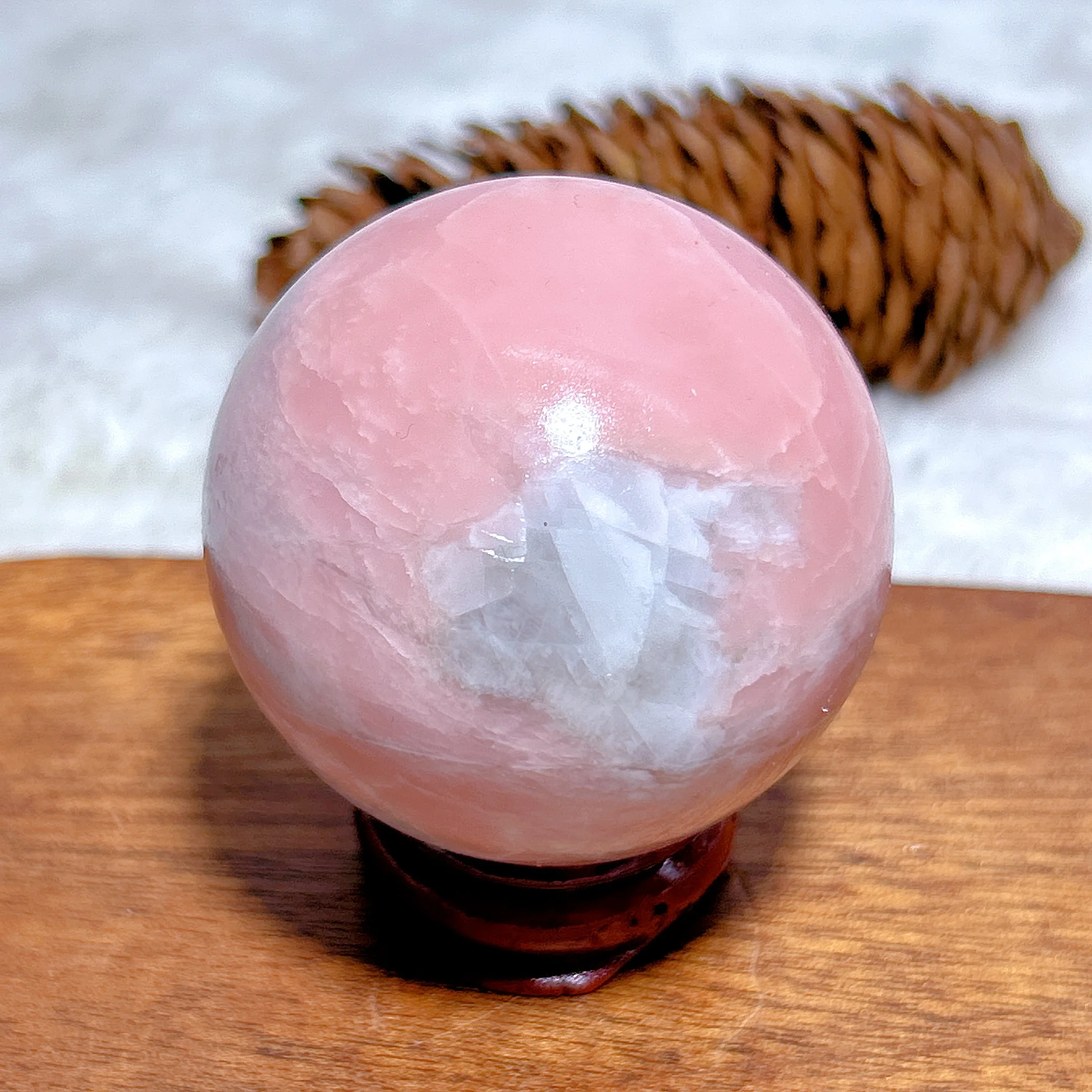 

Healing High Quality Natural Crystal Pink Opal Sphere Gemstones Mineral Energy Reiki Home Decorations Gift