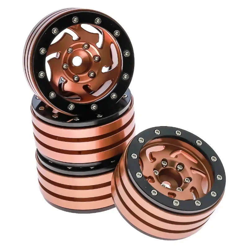 1.9" Metal Beadlock Wheels Rims w/Tornado Holes -Premium for 1/10 RC Crawler -Fits Axial RC4WD SCX10,  TRX4/6