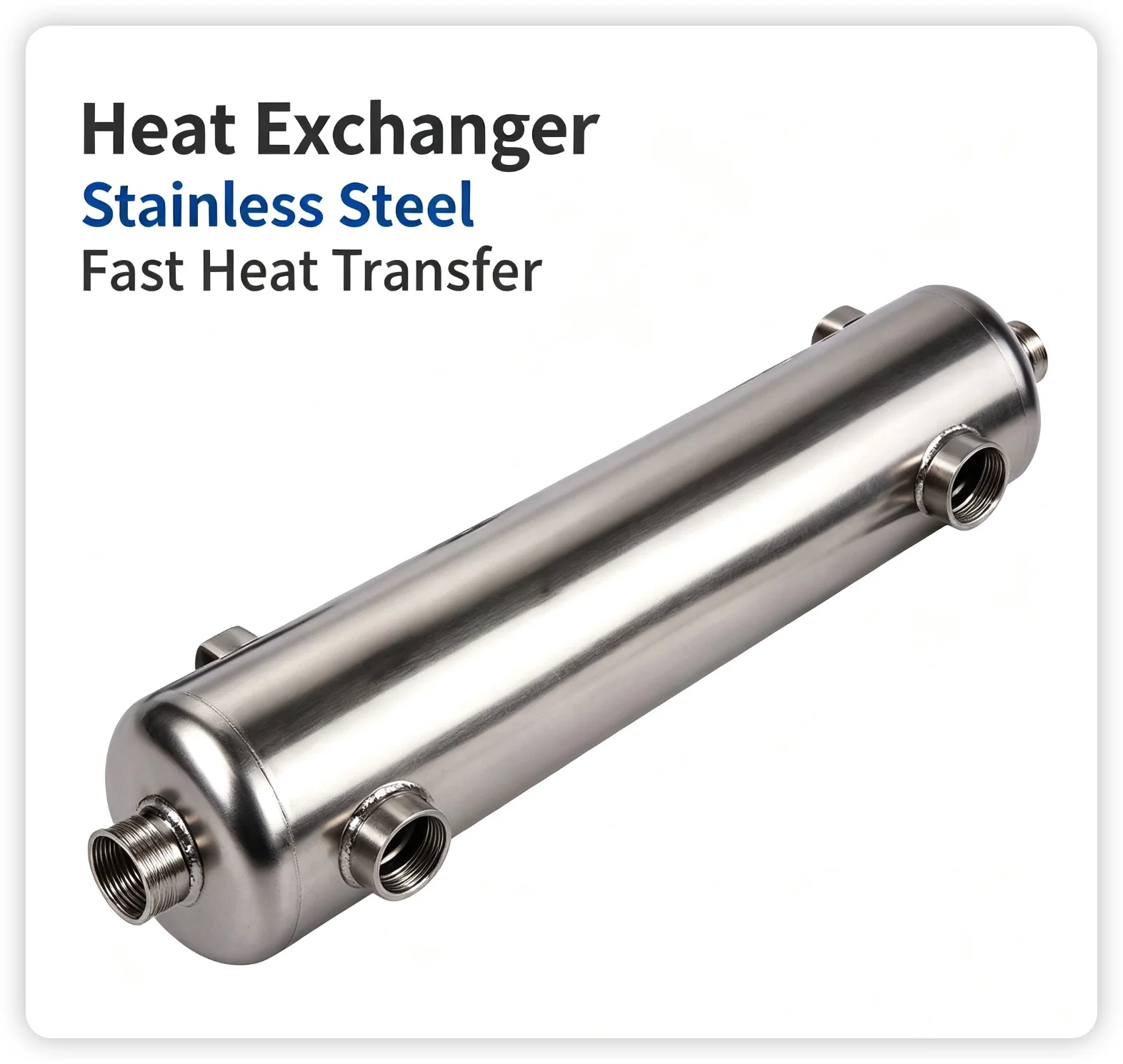 MF80/135 304 Stainless Steel Three-way Heat Exchanger - Swimming Pool and Spa Center Cold and Hot Water Heat Exchanger
