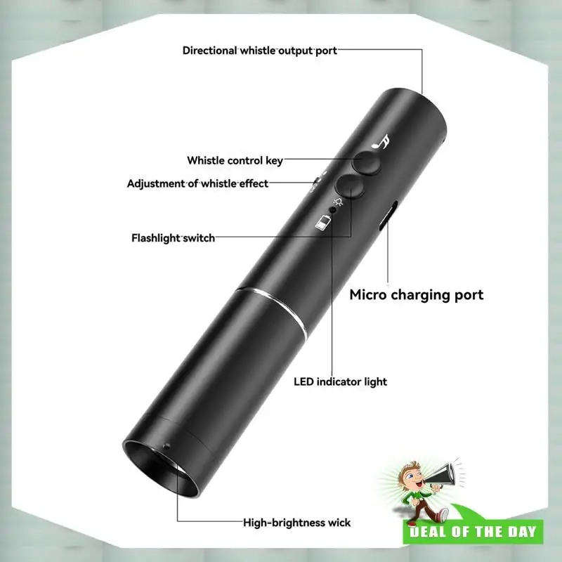 24-Hour Delivery Electronic Whistle With USB Charging, Handheld Flashlight For Sports, For Football, Soccer, Lifeguard, Classroo
