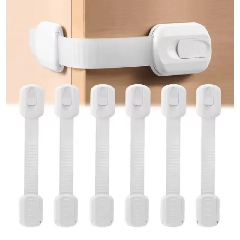 

Children's safety cabinet lock adjustable length baby anti-collision safety protection drawer door lock plastic safety buckle