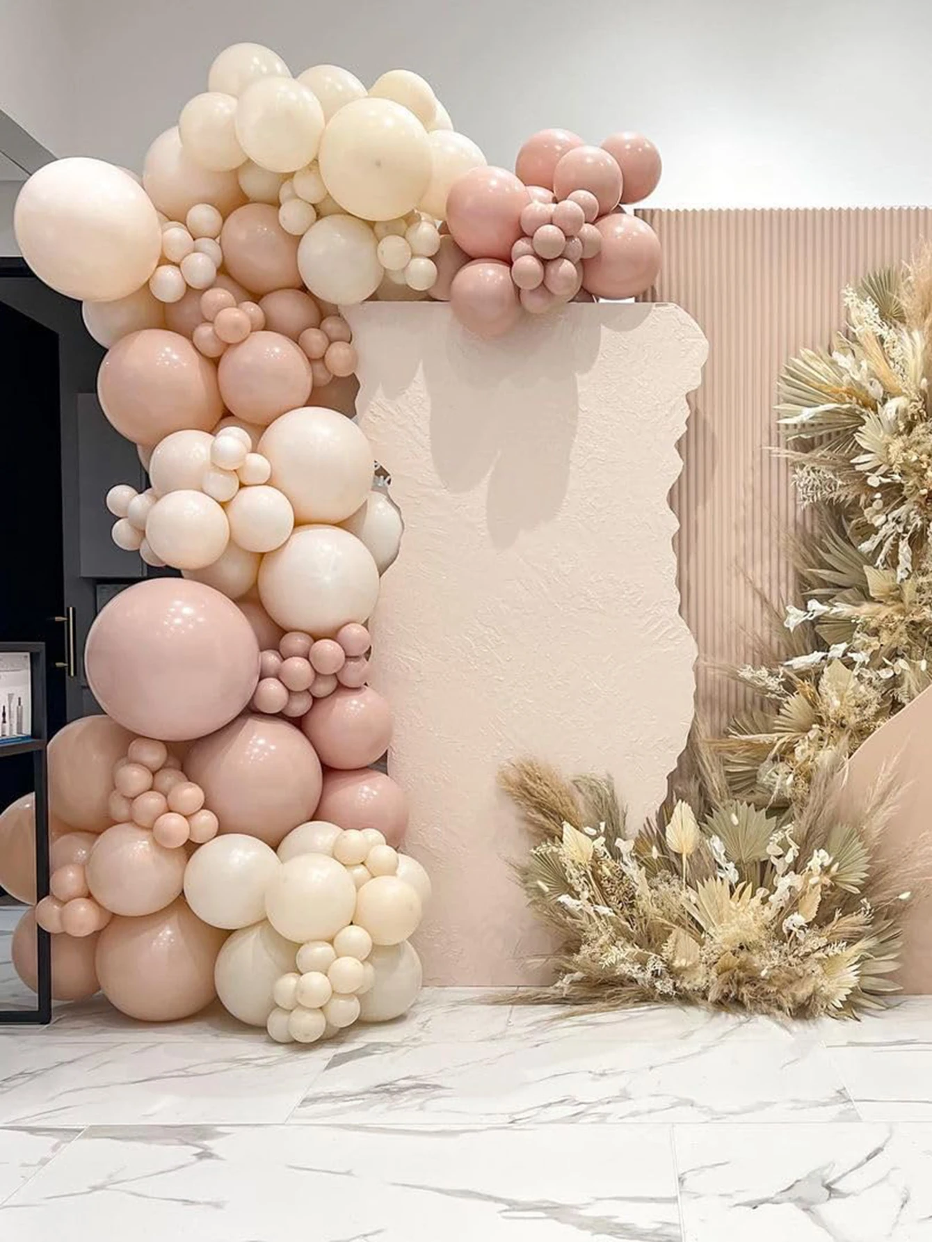 50pcs -12inch Sand White Latex Wreath Balloon Set Suitable for Wedding, Birthday, Graduation Ceremony, Singles Party Decoration