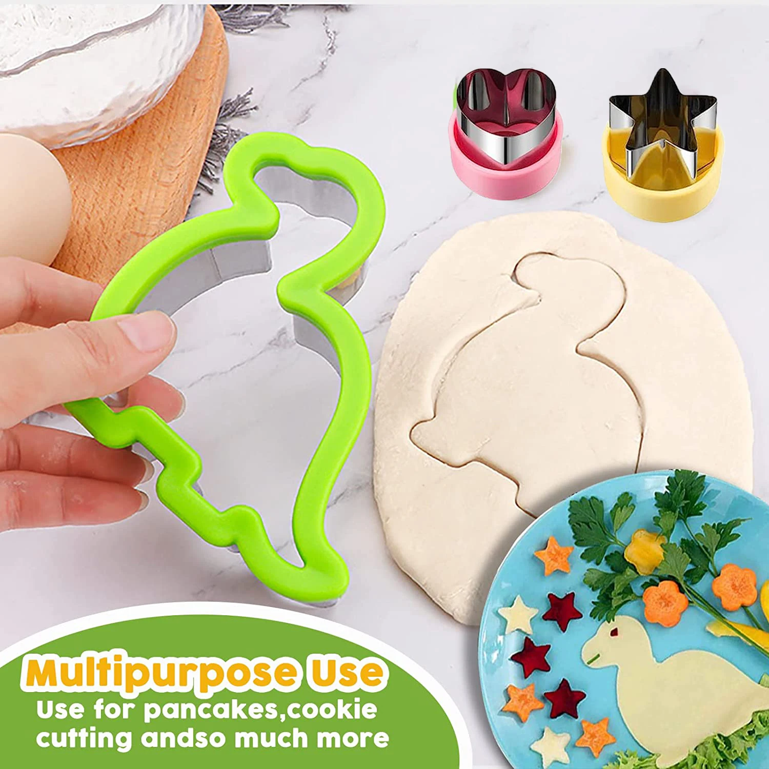 Sandwich Cutters Set for Children Dinosaur Cookie Mold Maker Fruit Shape Cutters School Lunch Bento Box accesssories for kids