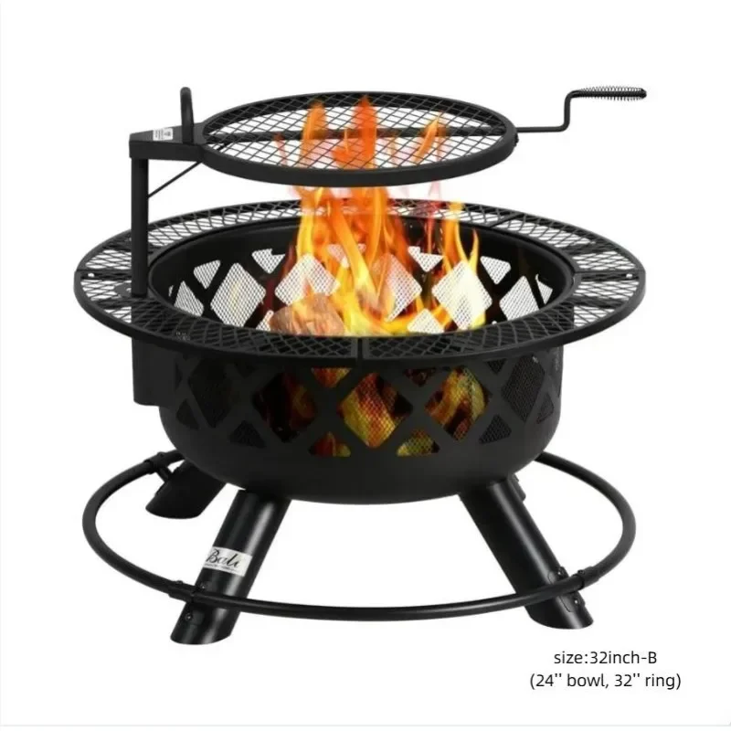 BALI OUTDOORS 2-in-1 Wood Burning Fire Pit with Removable Cooking Grill