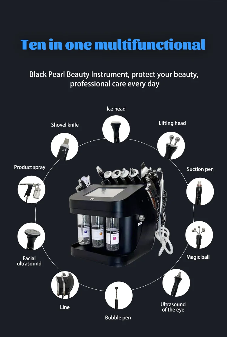 2024 New benchtop Black Pearl 10-in-1 multi-functional skin management integrated instrument cleaning micro-grinding machine-08