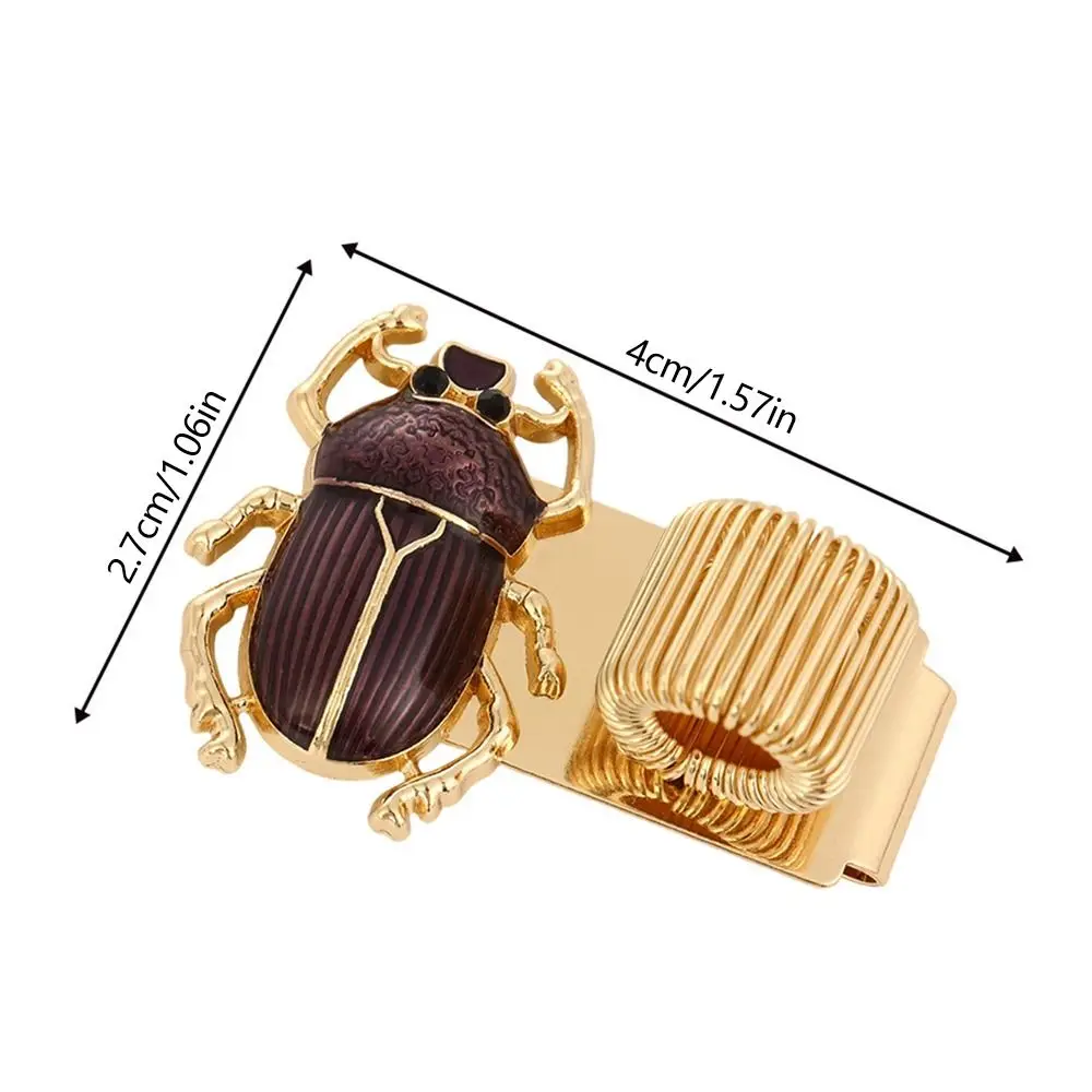 Portable Metal Scarab Beetle Pen Clip Elastic with Pen Loop Pen Holder Scarab Beetle Pen Clip Journals & Notebook view 6