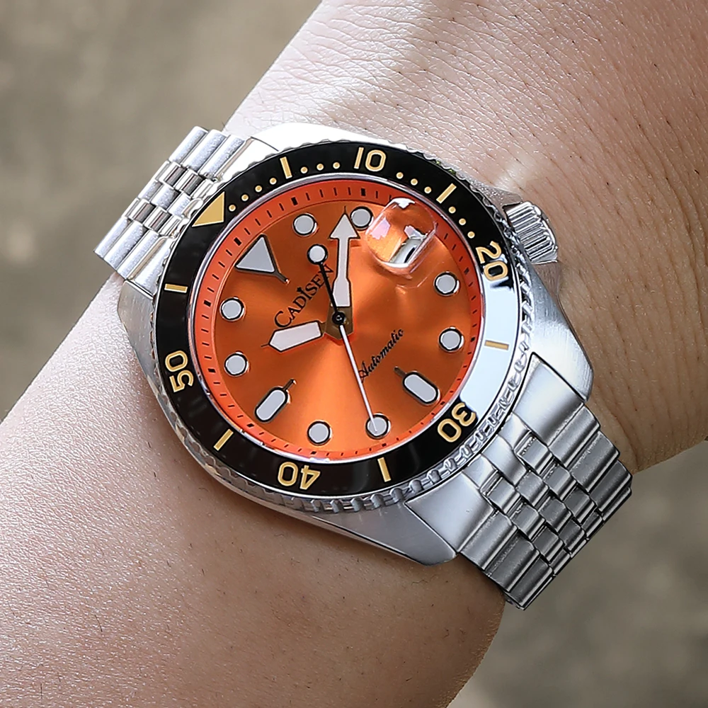 CADISEN Watches Men 20Bar Diver Retro Water Ghost Sapphire NH35