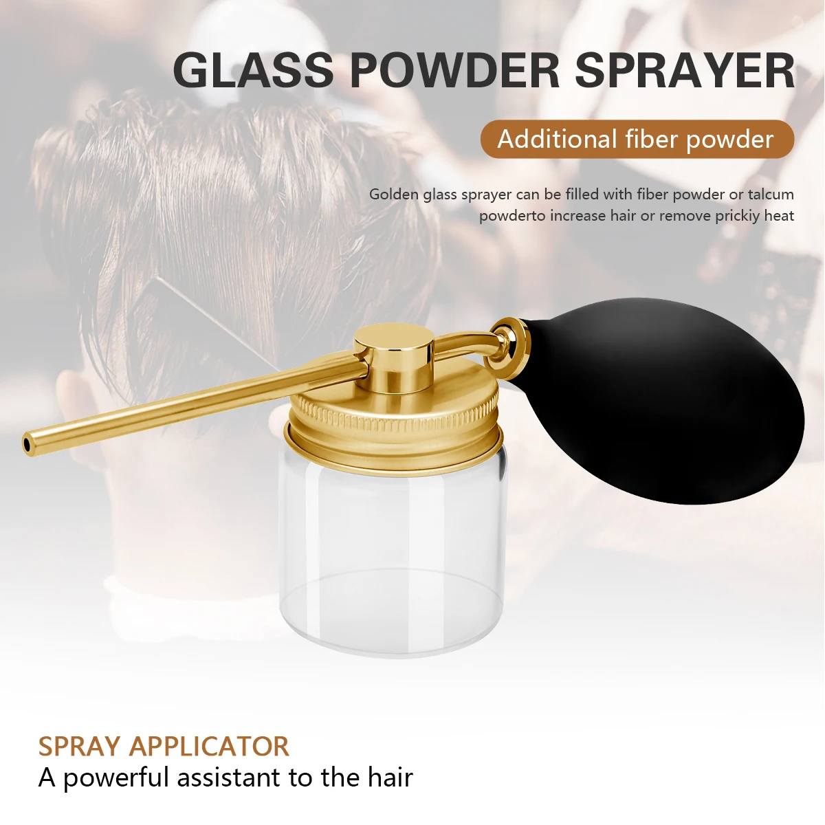 Refillable Glass Powder Spray Bottle Hairdressing Fiber Applicator Talc Powder Container Salon Home Hair Styling Tools Supplies