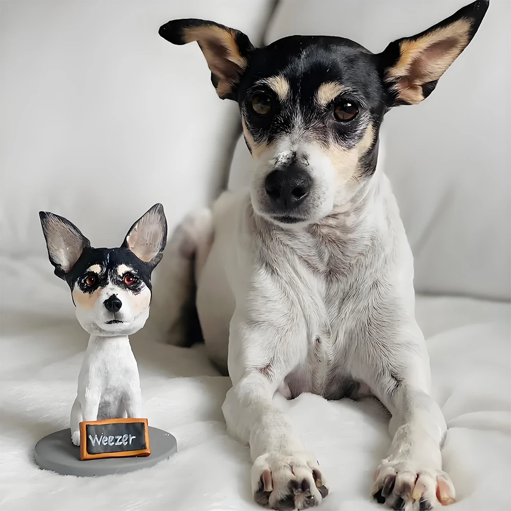 

Custom Pet Bobblehead Figurine for Dog/Cat/Rabbit/Turtle Customized Statue Animal Figure Memorial Gift for Lost Dead Pets
