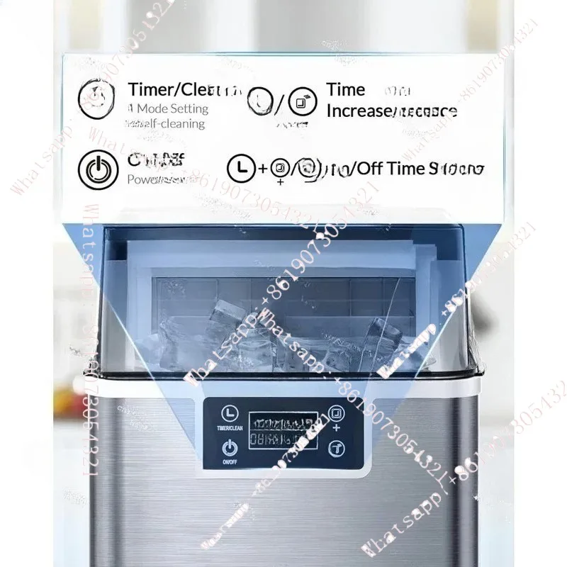 

Ice Makers Countertop 45lbs Per Day 2 Ways Add Water Auto Self Cleaning Stainless Steel Ice Machine