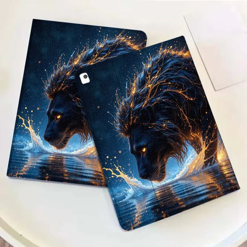 Fierce Lion Dark For iPad Pro Mini Air 1 2 3 4 5 6 7 10 11 th 8 9 gen 11 M4 M5 Foldable Tablet Case Cover
