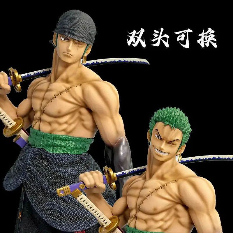 Anime Figure 73cm Two-Headed Eagle Carrying Knife Domineering Zoro Collectible Statue Gk Model Desktop Decoration Ornament Gifts